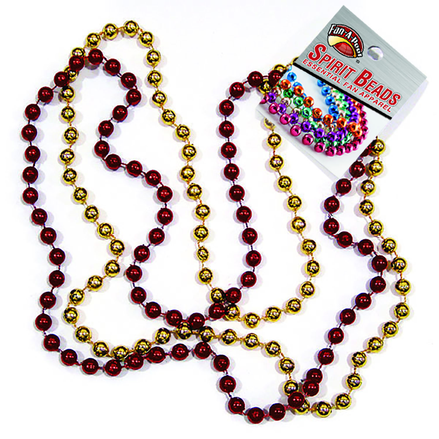 Spirit Beads By Fan-A-Peel - Maroon & Gold Bead Necklaces Two Pack