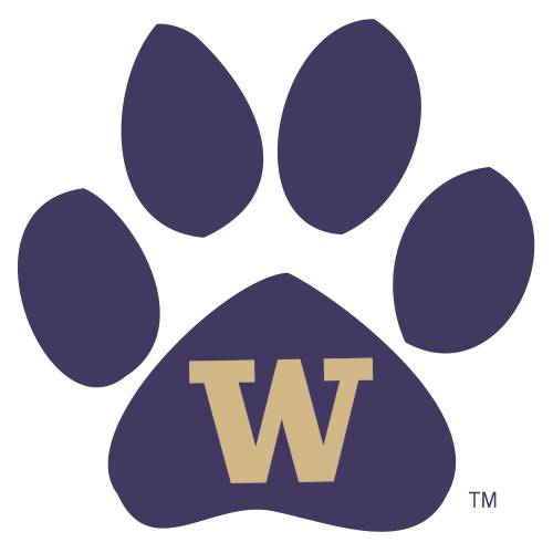 Logo University Of Washington Huskies Purple Paw Print Gold W Fanapeel